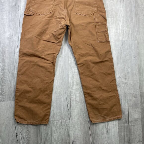 Round House Bib Overalls Mens 40x30 Duck Canvas Double Knee Vintage USA Made Q - Picture 12 of 12